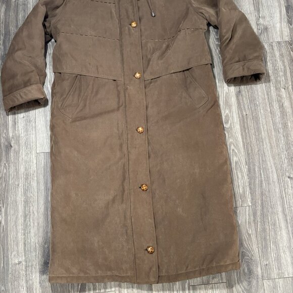 VTG Fennelli Limited Edition Womens Full Length Brown Winter Coat Size 15/16 Fur - Picture 3 of 16